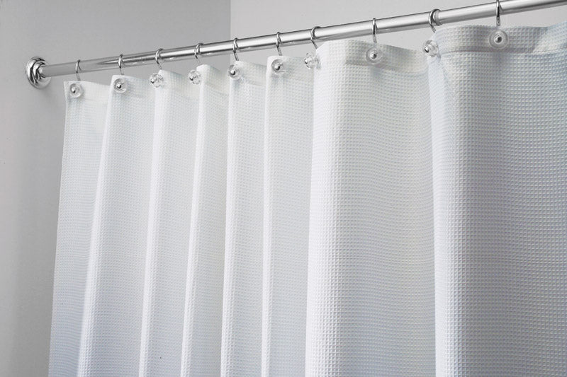 IDESIGN - iDesign 54 in. H X 78 in. W White Carlton Shower Curtain Polyester