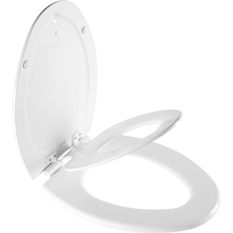 MAYFAIR BY BEMIS - Mayfair by Bemis NextStep2 Slow Close Elongated White Enameled Wood Toilet Seat