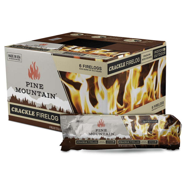 PINE MOUNTAIN - Pine Mountain Crackling Fire Log 3 hr 6 pk