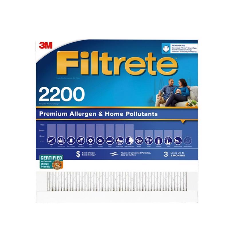 3M - 3M Filtrete 20 in. W X 20 in. H X 1 in. D Fiberglass 13 MERV Pleated Allergen Air Filter 1 pk - Case of 4