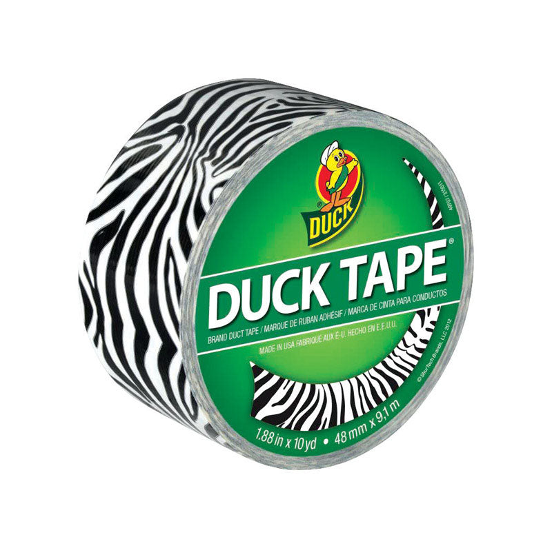 DUCK - Duck 1.88 in. W X 10 yd L Black/White Zig-Zag Zebra Duct Tape