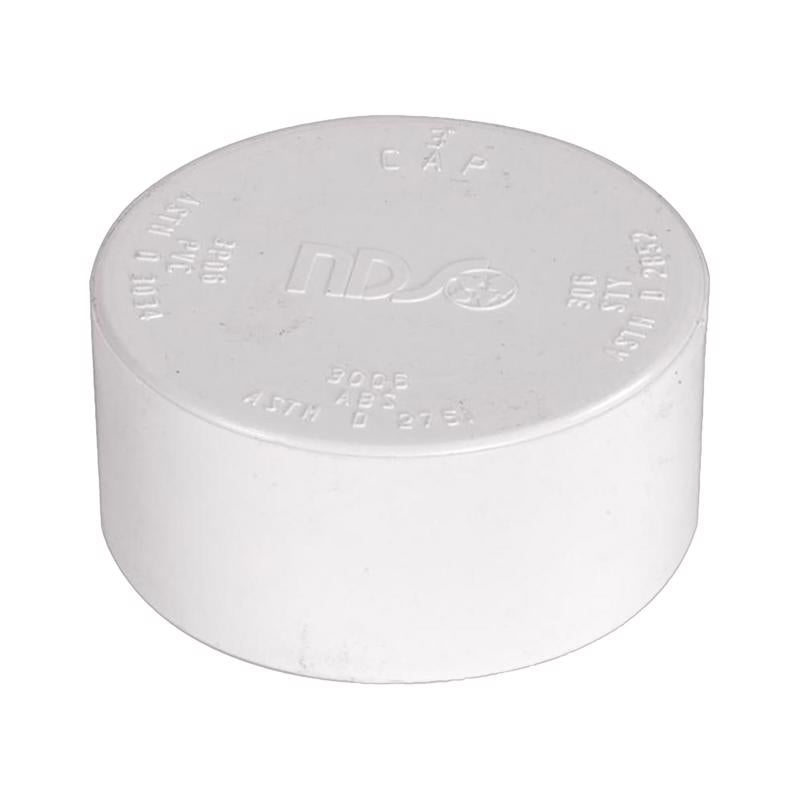 PLASTIC TRENDS - NDS Schedule 35 3 in. Hub each X 3 in. D Hub PVC Drain Cap 1 pk