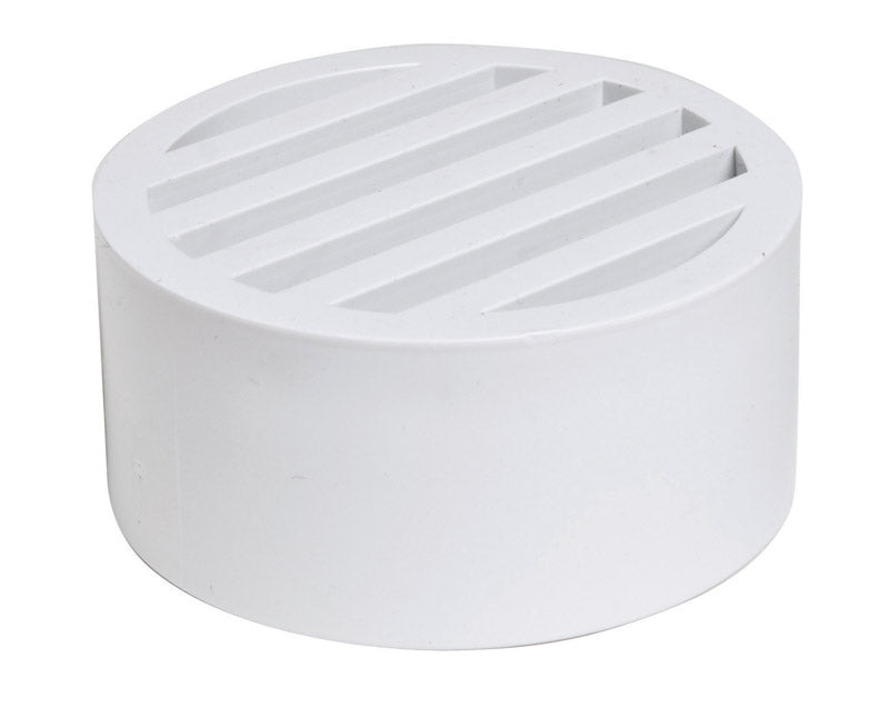 PLASTIC TRENDS - NDS 3 in. White Round PVC Drain Grate