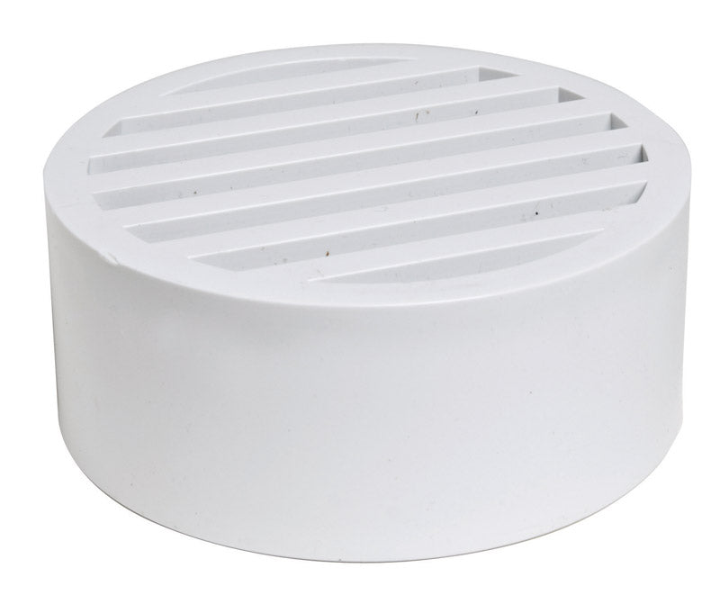 PLASTIC TRENDS - NDS 4 in. White Round PVC Drain Grate