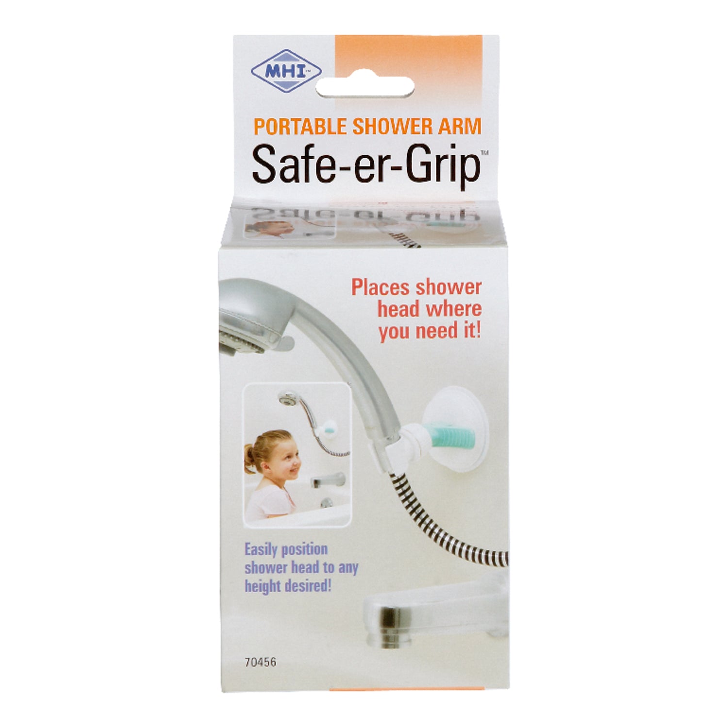 Safe-er-Grip White Shower Arm