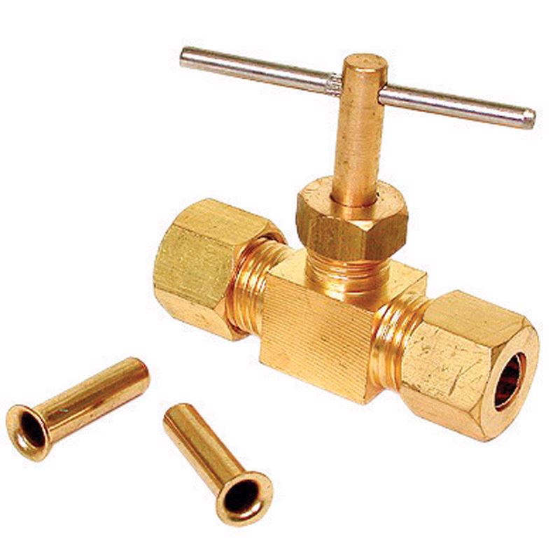 DIAL - Dial 1/4 in. H X 2-3/4 in. W Tan Brass Straight Needle Valve - Case of 10