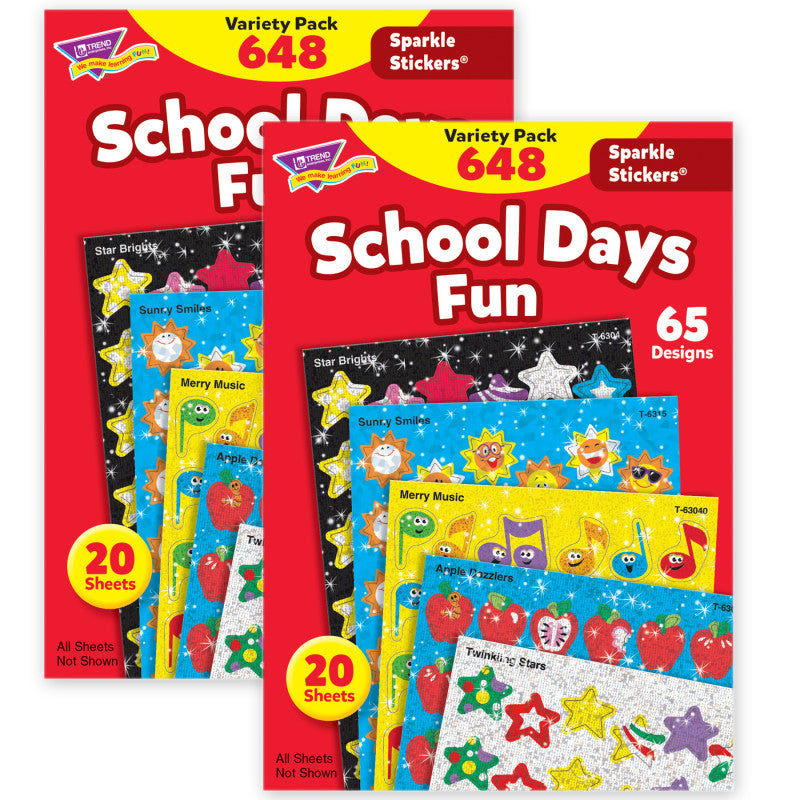 TREND - School Days Sparkle Stickers® Variety Pack, 2 Packs