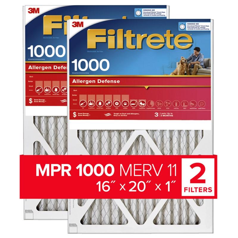 3M - 3M Filtrete 16 in. W X 20 in. H X 1 in. D 11 MERV Pleated Air Filter 2 pk - Case of 3