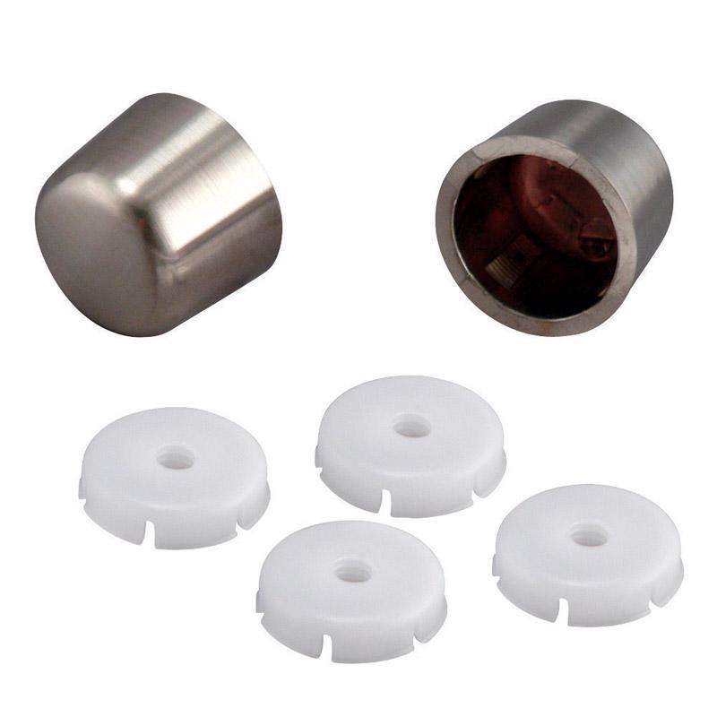 PLUMB PAK - Plumb Pak Toilet Tank Bolt Caps Brushed Plastic For Universal