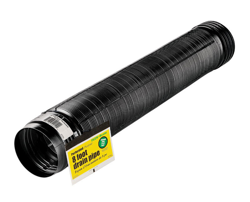 FLEX-DRAIN - Flex-Drain 4 in. D X 8 ft. L Poly Drain Pipe