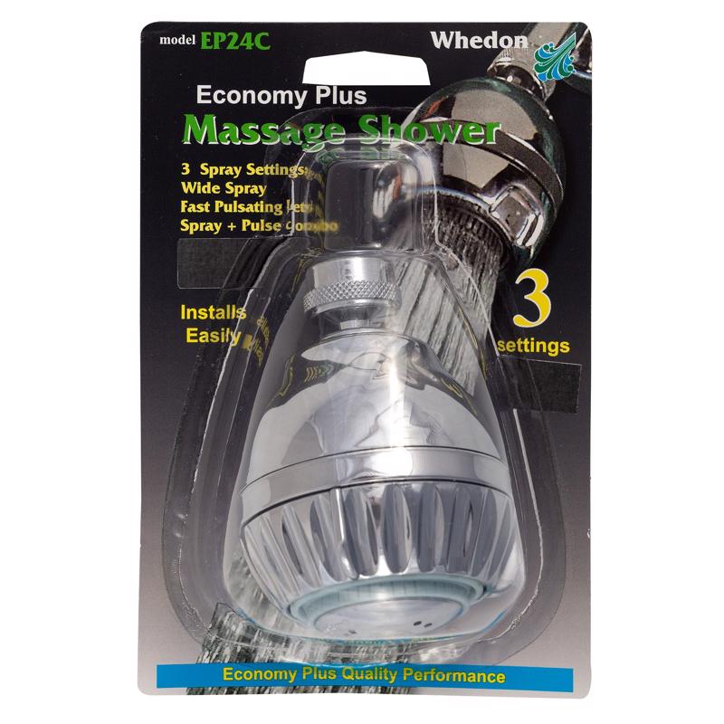 WHEDON - Whedon Chrome Plastic 3 settings Showerhead 1.75 gpm