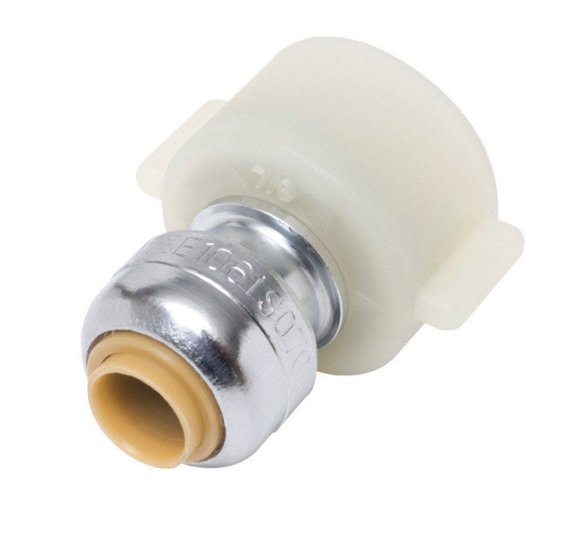 SHARKBITE - SharkBite Push to Connect 1/4 in. Push X 1/2 in. D FPT Brass Faucet Connector