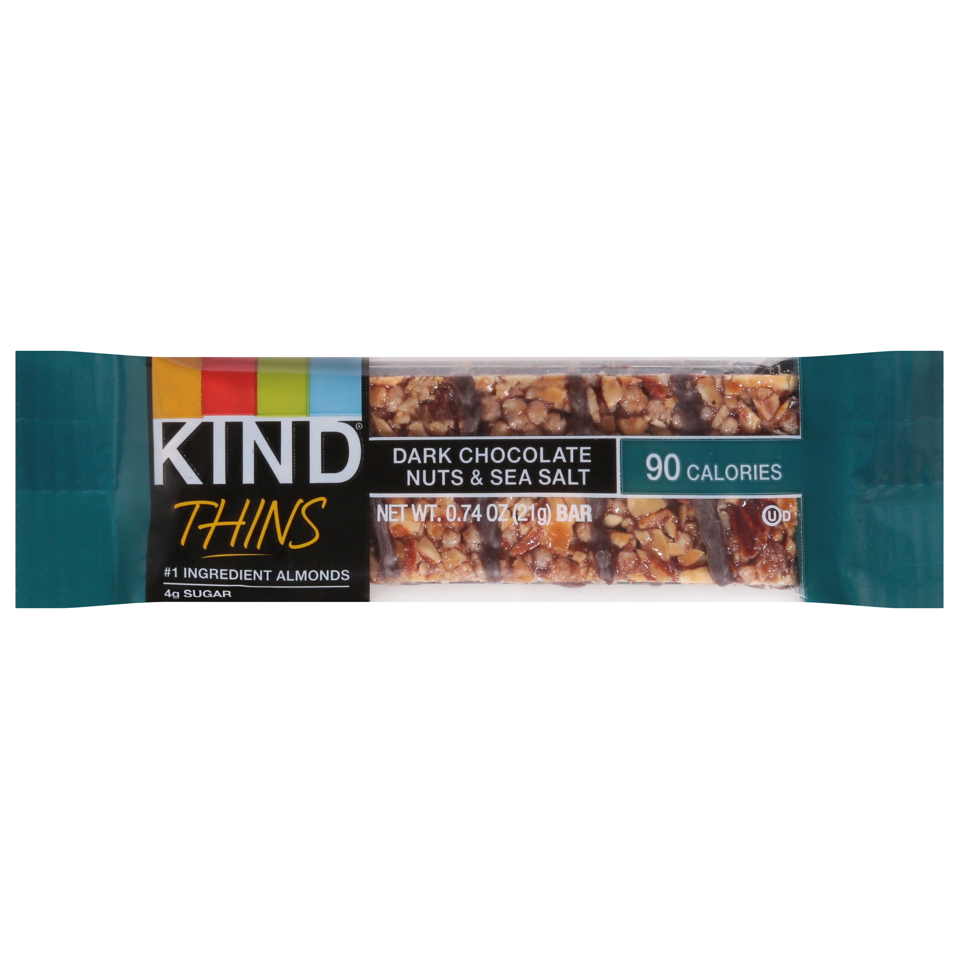 Kind Thins Dark Chocolate Nuts & Sea Salt Bar 0.74 oz - Case of 10