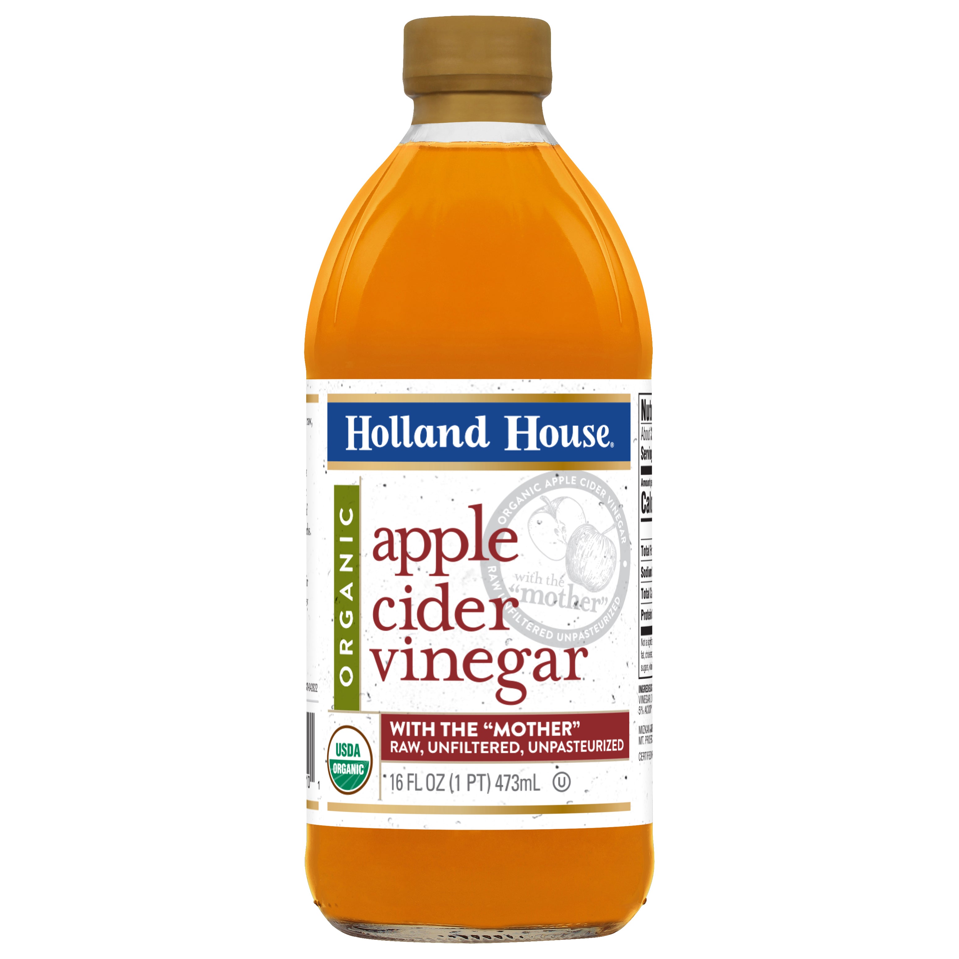 Holland House Organic Apple Cider Vinegar 16 fl oz - Case of 6