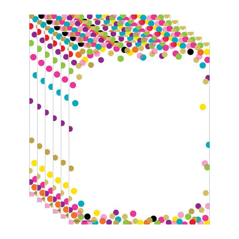 TEACHER CREATED RESOURCES - Confetti Computer Paper, 8.5" x 11", 50 Sheets Per Pack, 6 Packs