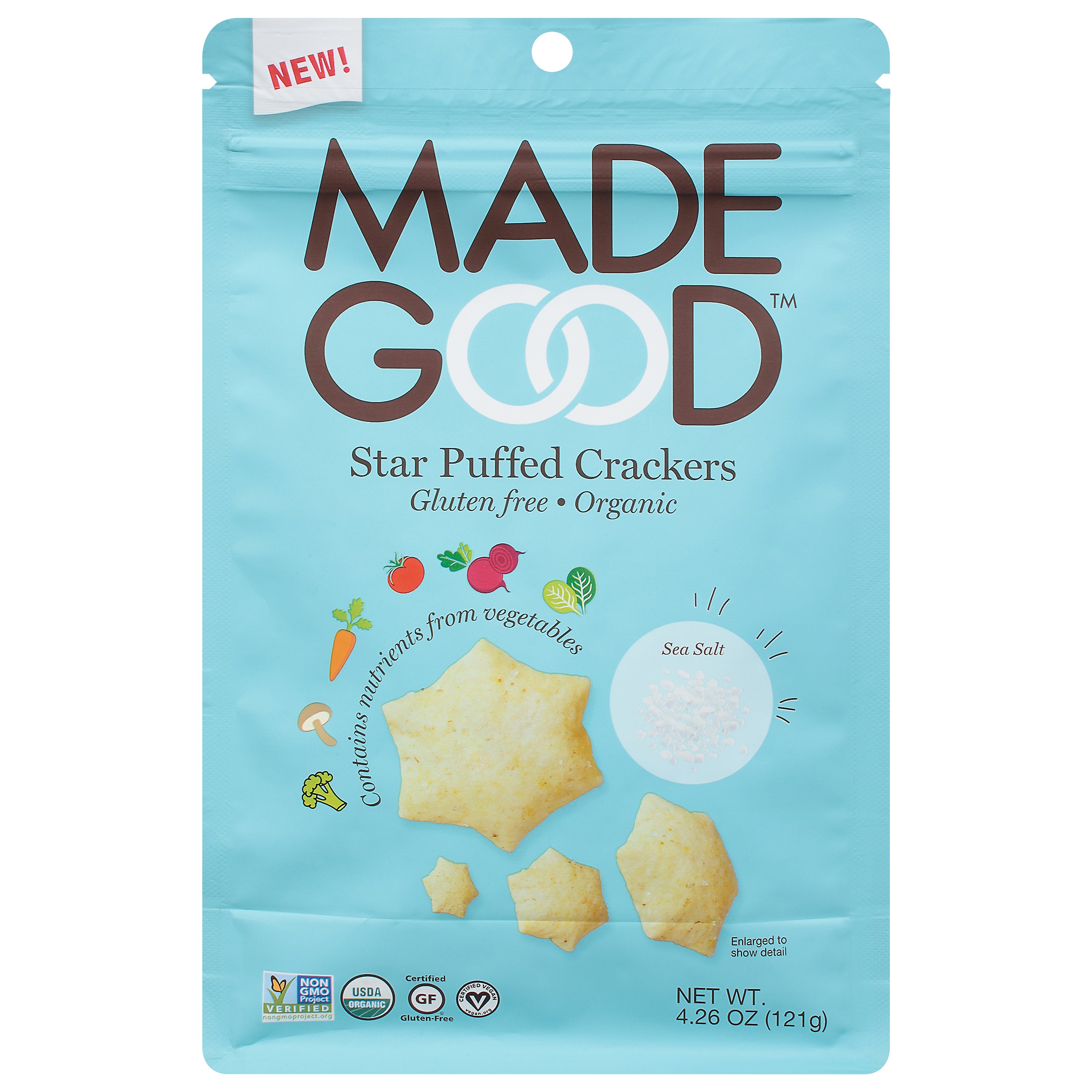 MadeGood Star Puffed Crackers 4.26 oz - Case of 6