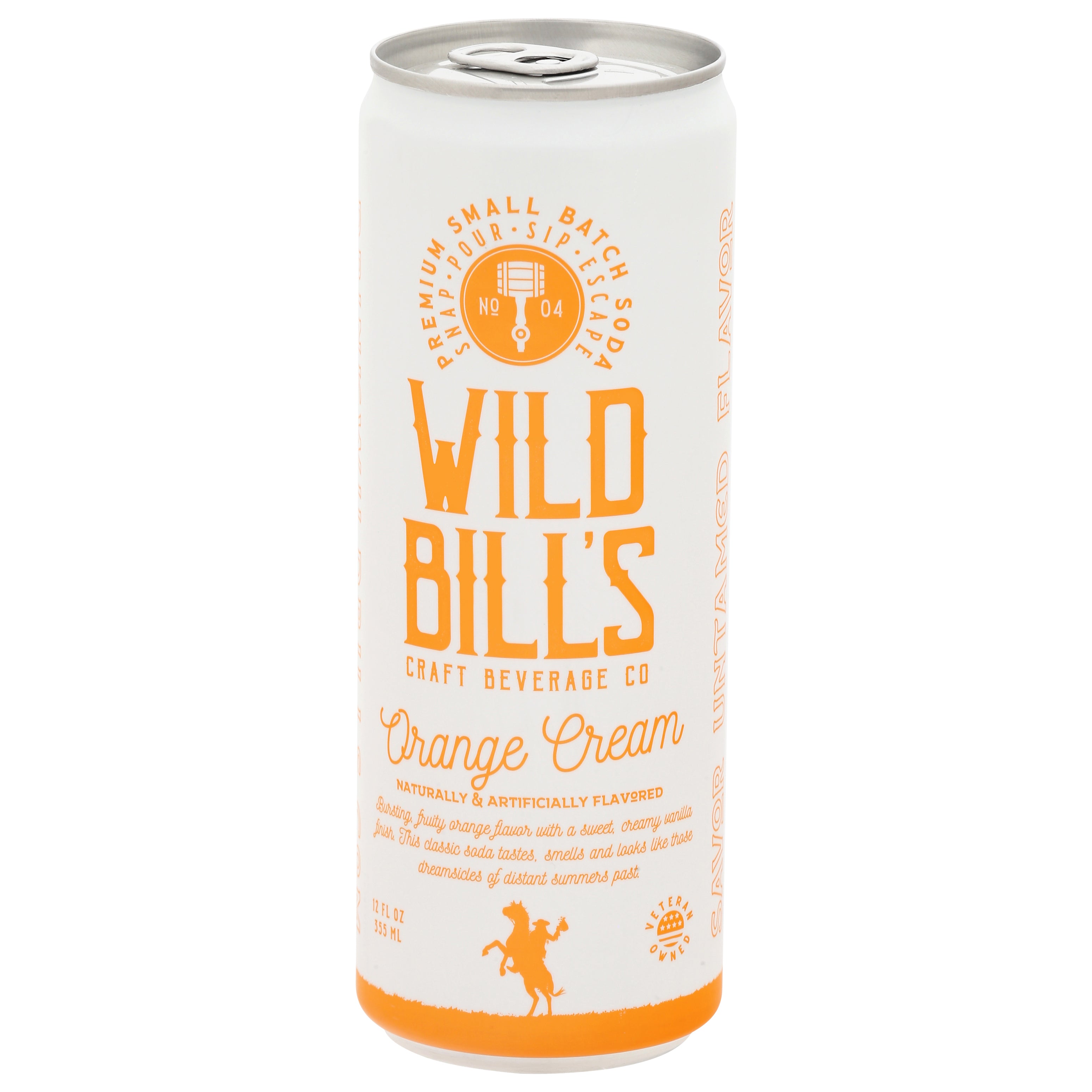 Wild Bill's Premium Orange Cream Soda 12 fl oz - Case of 12