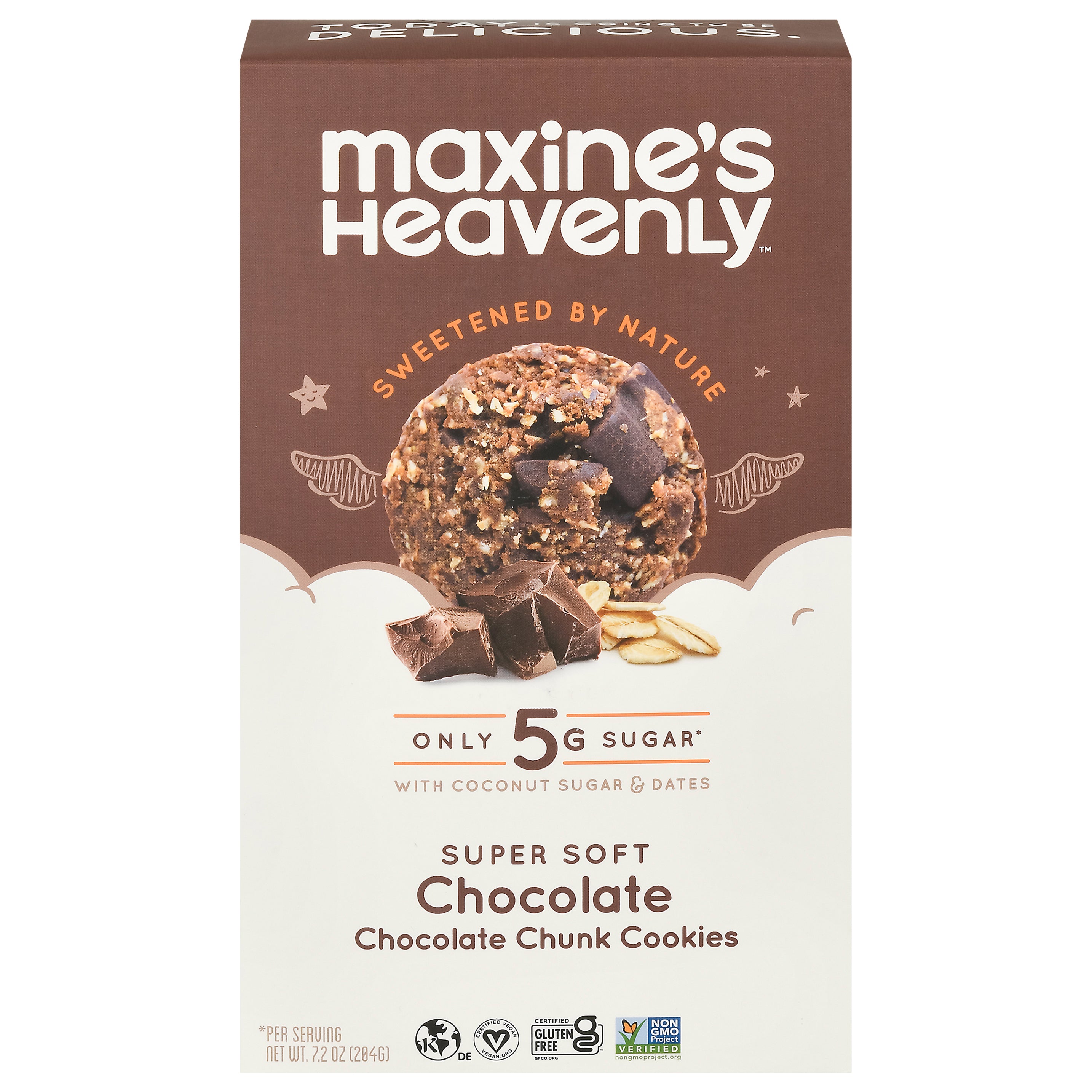 Maxine's Heavenly Super Soft Chocolate Chocolate Chunk Cookies 7.2 oz - Case of 8