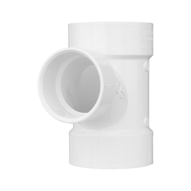CHARLOTTE PIPE - Charlotte Pipe Schedule 40 4 in. Hub X 4 in. D Hub PVC Sanitary Tee 1 pk [PVC004012000]