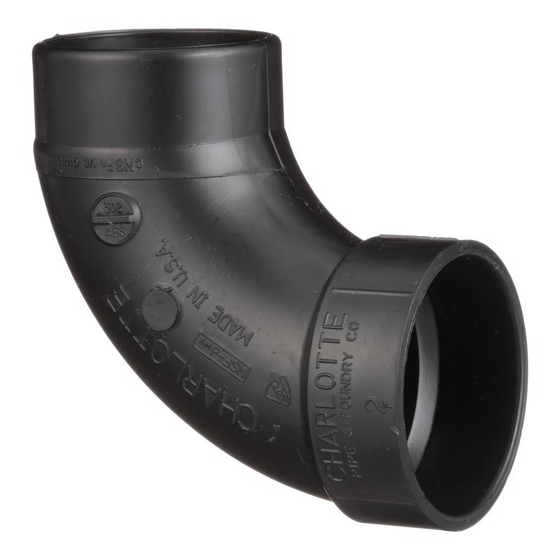CHARLOTTE PIPE - Charlotte Pipe 2 in. Hub X 2 in. D Spigot ABS 90 Degree Elbow