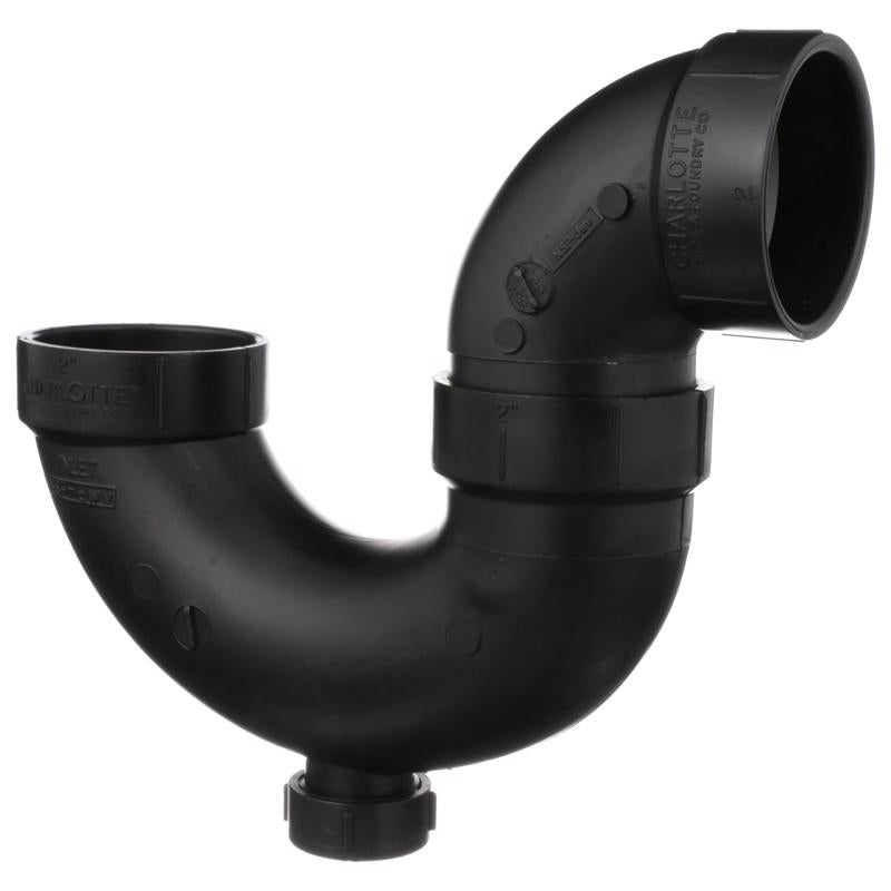CHARLOTTE PIPE - Charlotte Pipe 2 in. Hub X 2 in. D Hub ABS P-Trap [ABS00707X0800]