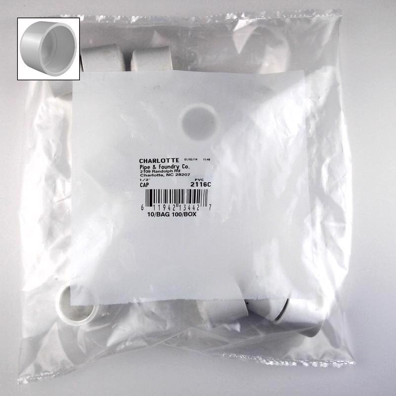 CHARLOTTE PIPE - Charlotte Pipe Schedule 40 1/2 in. Slip PVC Cap 10 pk