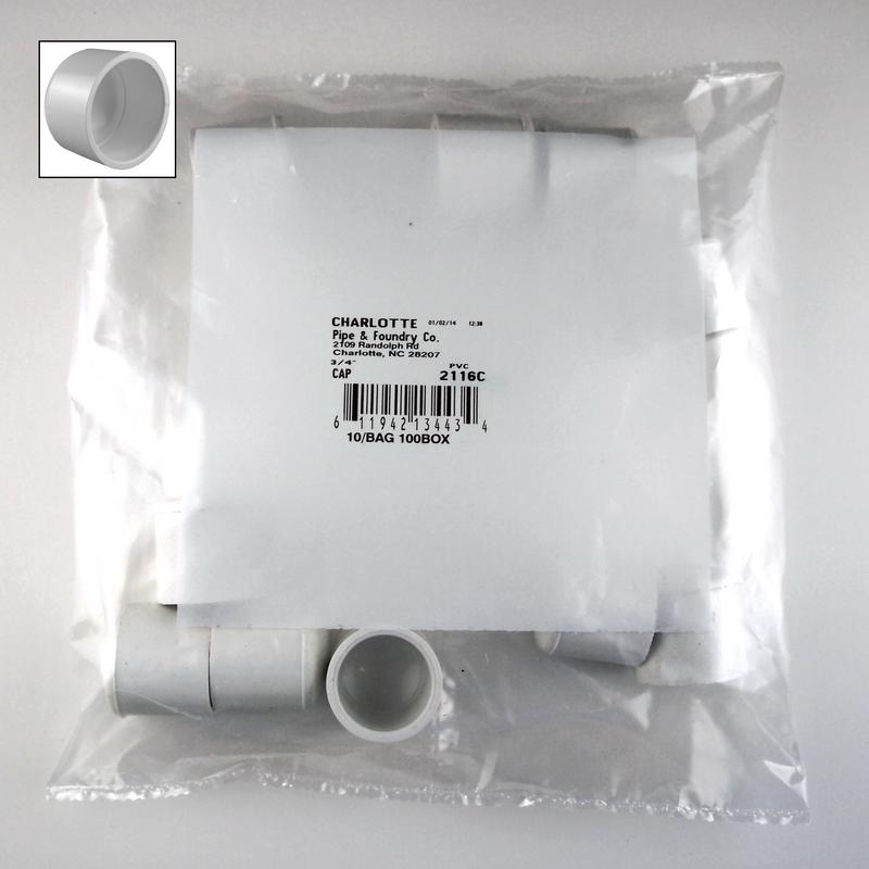 CHARLOTTE PIPE - Charlotte Pipe Schedule 40 3/4 in. Slip PVC Cap 1 pk