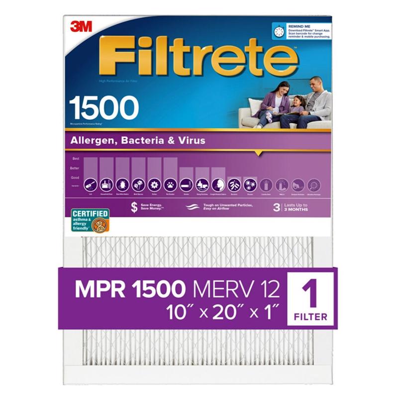 3M - 3M Filtrete 10 in. W X 20 in. H X 1 in. D 12 MERV Pleated Allergen Air Filter 1 pk - Case of 4