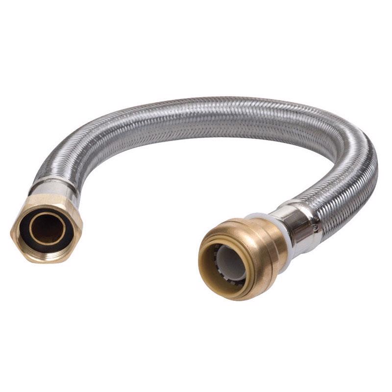 SHARKBITE - SharkBite 1/2 in. Push Fit X 3/4 in. D FIP 24 in. Stainless Steel Supply Line