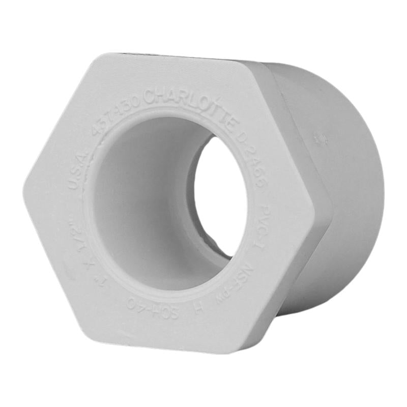 CHARLOTTE PIPE - Charlotte Pipe Schedule 40 1 in. Spigot X 1/2 in. D Slip PVC Reducing Bushing 1 pk
