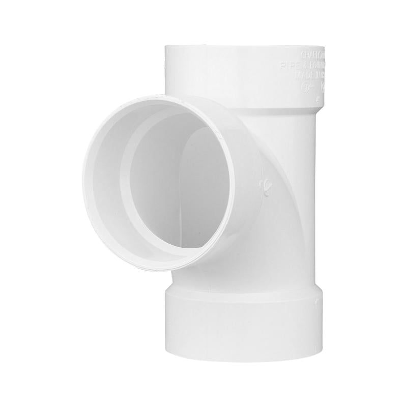 CHARLOTTE PIPE - Charlotte Pipe Schedule 40 4 in. Hub X 4 in. D Hub PVC Sanitary Tee 1 pk [PVC004001400]