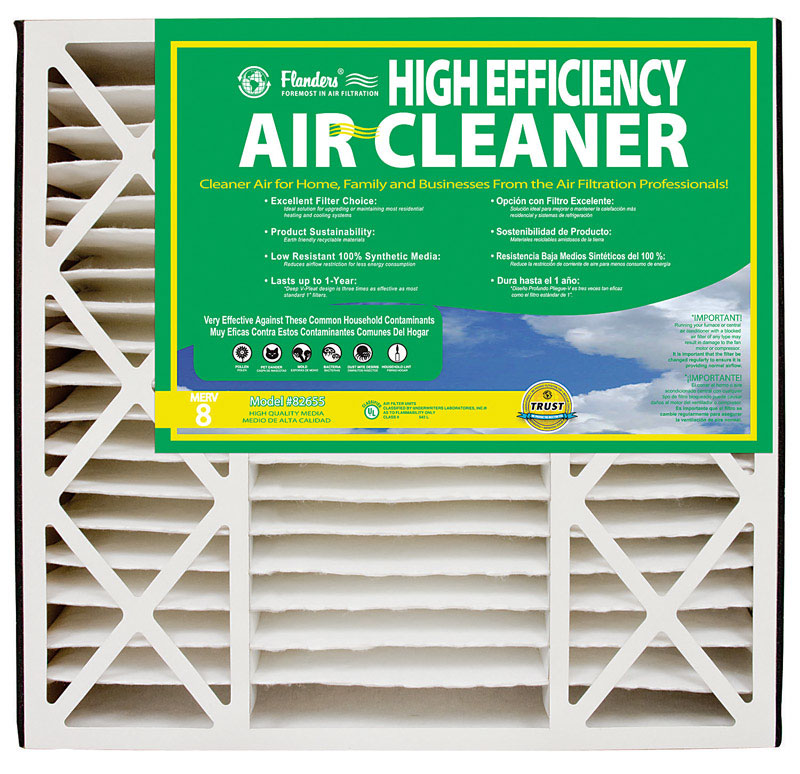 PRECISIONAIRE - AAF Flanders 16 in. W X 25 in. H X 3 in. D Synthetic 8 MERV Pleated Air Filter 1 pk - Case of 3