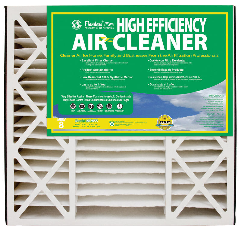 PRECISIONAIRE - AAF Flanders 16 in. W X 20 in. H X 5 in. D Synthetic 8 MERV Pleated Air Filter 1 pk - Case of 2