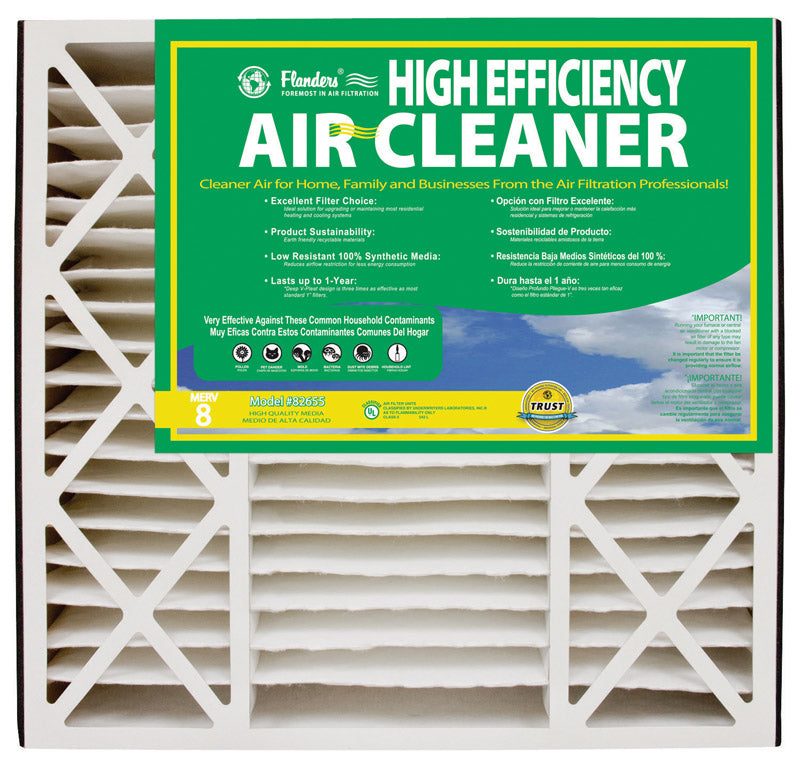 PRECISIONAIRE - AAF Flanders 20 in. W X 20 in. H X 5 in. D Synthetic 8 MERV Pleated Air Filter 1 pk - Case of 2