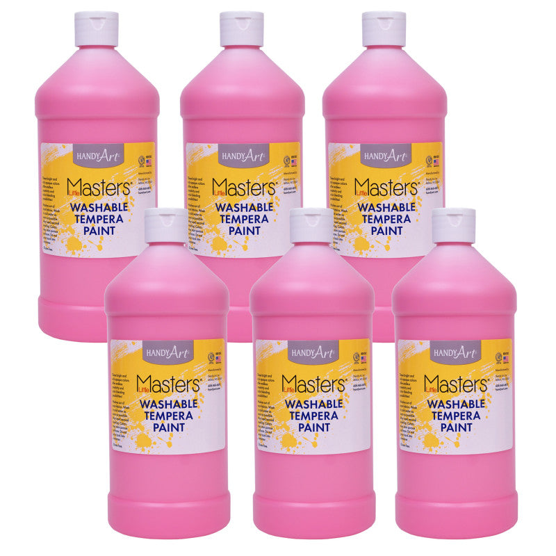 HANDY ART - Little Masters® Washable Tempera Paint, Pink, 32 oz., Pack of 6