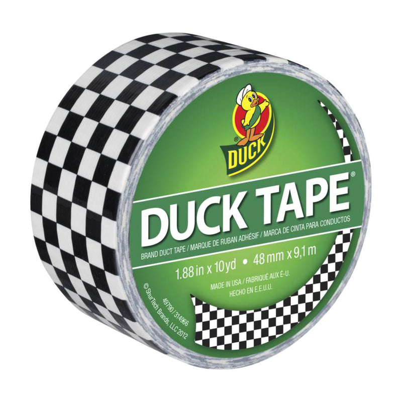 DUCK - Duck 1.88 in. W X 10 yd L Black/White Checker Duct Tape