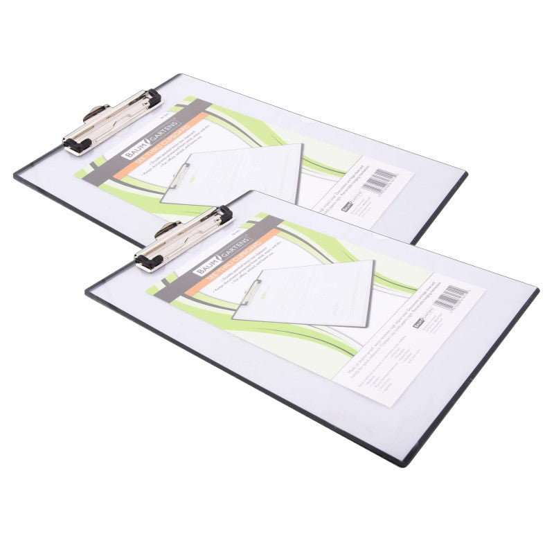 MOBILE OPS - Unbreakable Quick Reference Clipboard with Dry Eraseable Transparent Protective Cover, Clear, Pack of 2
