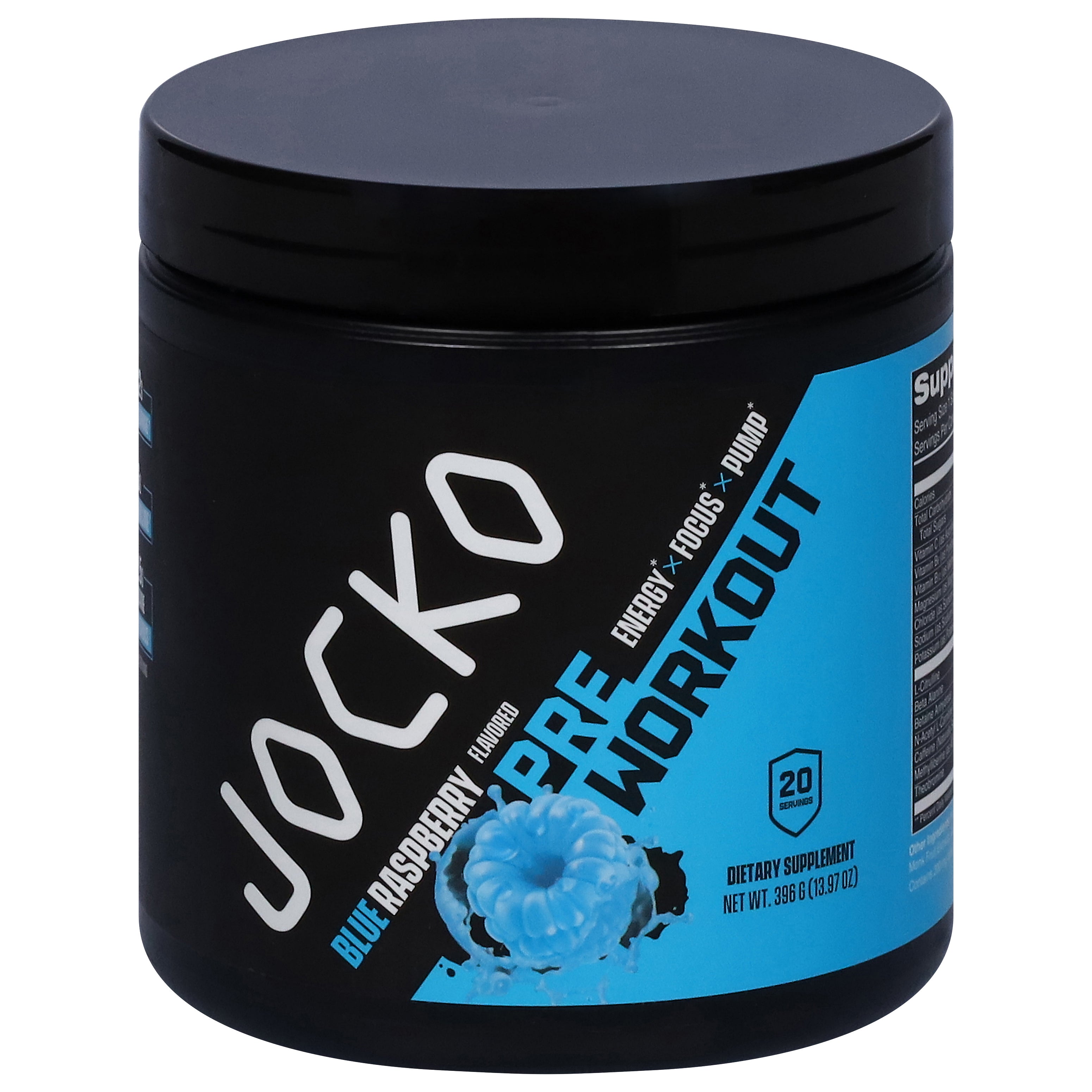 Jocko Blue Raspberry Flavored Pre Workout 13.97 oz - Case of 1