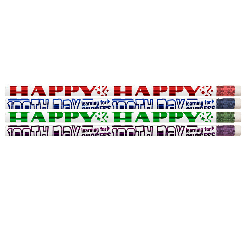 MUSGRAVE PENCIL COMPANY - Happy 100th Day Pencils, 12 Per Pack, 12 Packs
