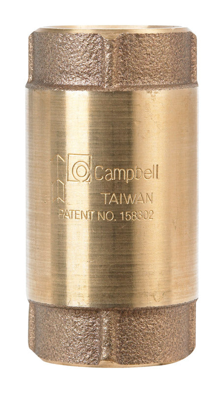 B & K - Campbell 1 in. D X 1 in. D FNPT x FNPT Red Brass Spring Loaded Check Valve