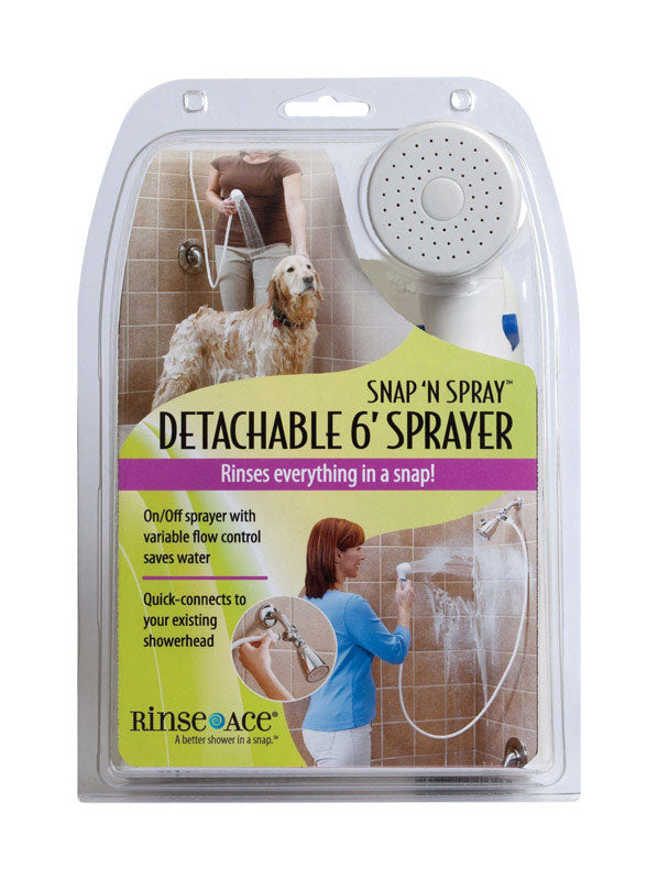 B & K - Rinse Ace Snap N Spray Polished Plastic Shower Head