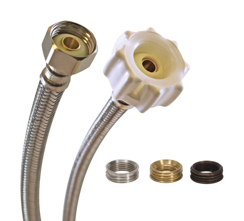 B & K - Fluidmaster 1/2 in. Ballcock Ah X 7/8 in. D Ballcock 12 in. Stainless Steel Toilet Supply Line