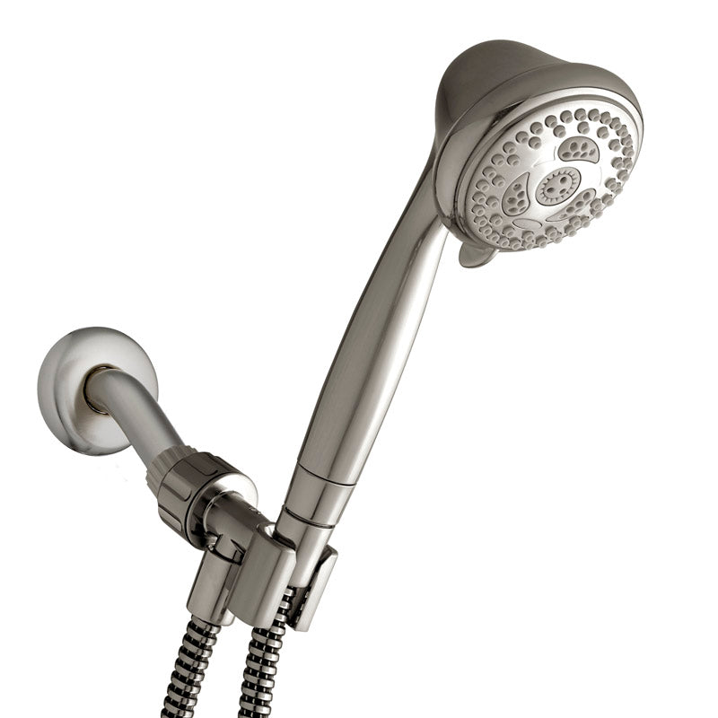 WATERPIK - Waterpik PowerSpray Plus Brushed Nickel Plastic 6 settings Showerhead 1.8 gpm