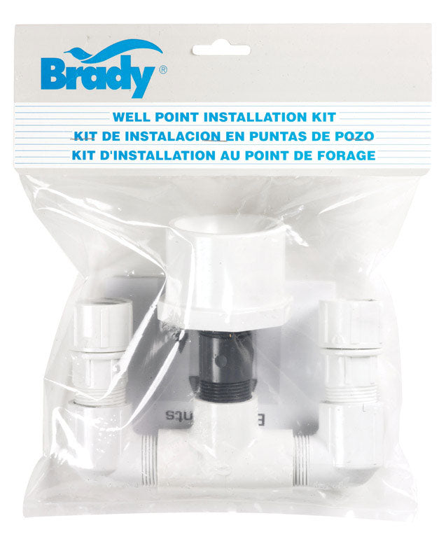 BRADY - Brady PVC White 1 1/4  2 in. Well Point Installation Kit