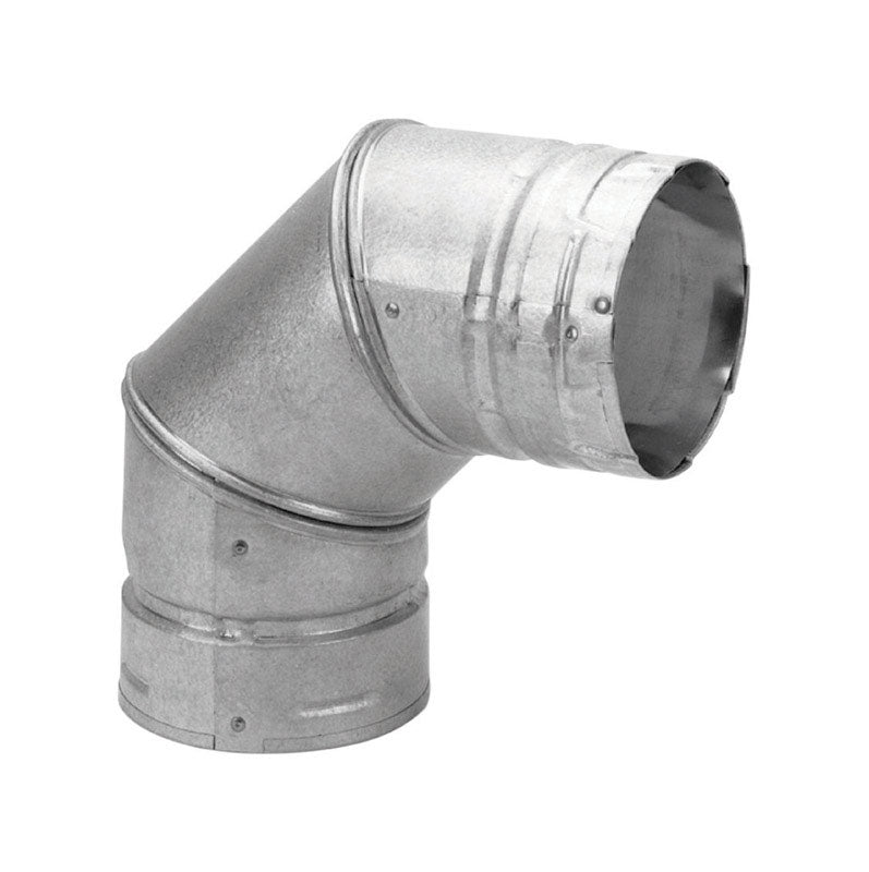 B & K - DuraVent 3 in. D X 3 in. D 90 deg Galvanized Steel Stove Pipe Elbow