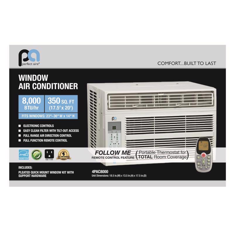 PERFECT AIRE - Perfect Aire 8000 BTU 115 V Window Air Conditioner w/Remote 350 sq ft [5PAC8000]