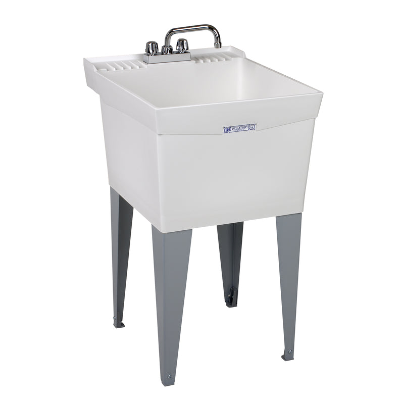 B & K - Mustee Utilatub 20 in. W X 24 in. D Single Thermoplastic Utility Tub Kit