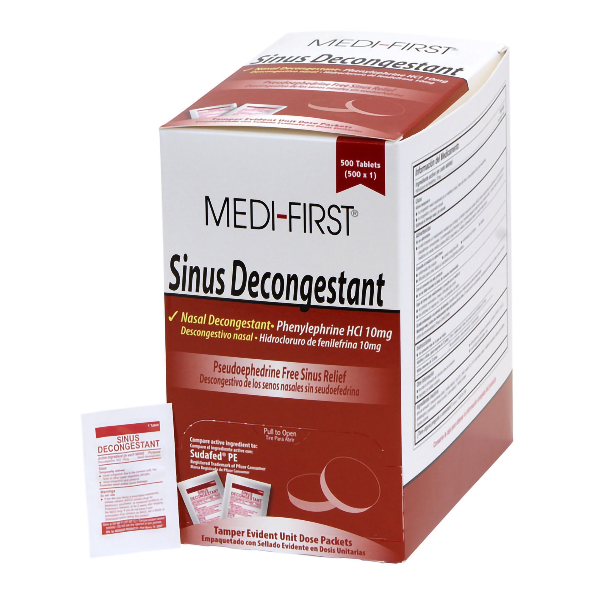 Medique Products - Sinus Relief Medi-First® 10 mg Strength Tablet 500 Per Box [1/BX]