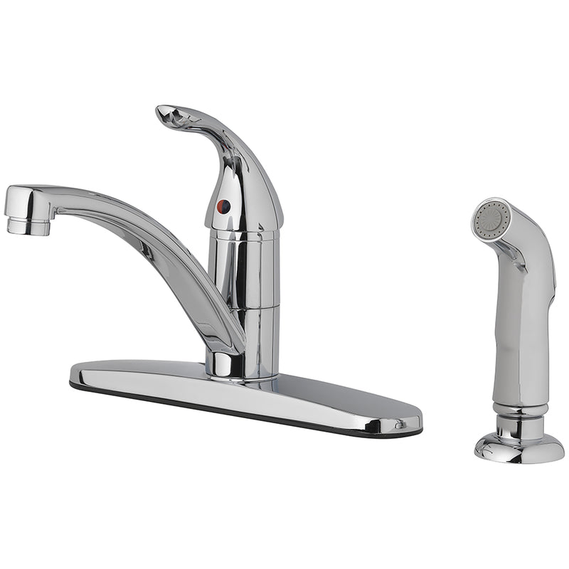 OAKBROOK - OakBrook Pacifica One Handle Chrome Kitchen Faucet Side Sprayer Included