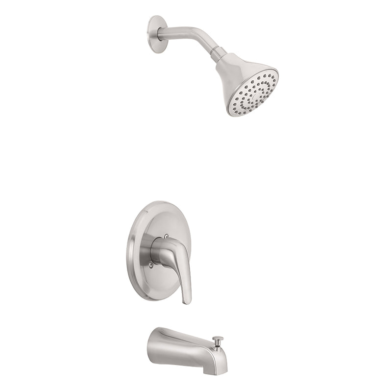 OAKBROOK - OakBrook 1-Handle Brushed Nickel Tub and Shower Faucet